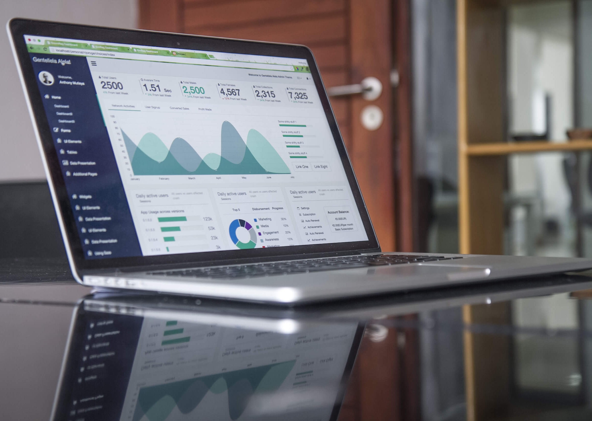 An illustration of a business team in a modern office analyzing financial growth and competitive strategies. The scene includes professionals reviewing reports, discussing investment returns, and tracking financial performance on digital dashboards. Visual elements such as upward-trending graphs, dollar signs, and strategic planning documents emphasize the impact of gaining a competitive edge and maximizing ROI.